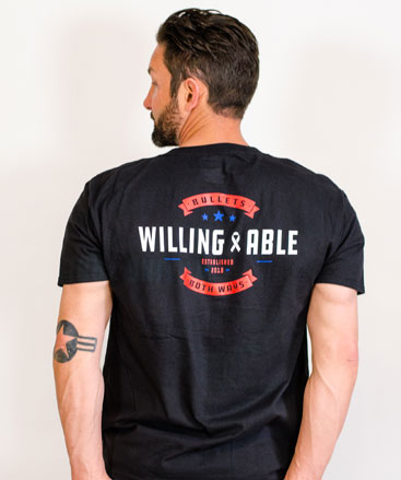 Bullets Both Ways Willing And Able T-Shirt Black Men